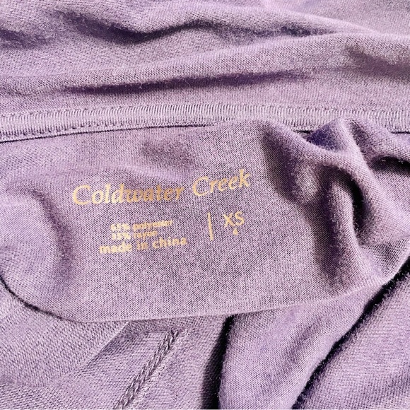 Coldwater Creek Open Front Waterfall Top Hi-Low Hem Periwinkle Purple Sz XS - Picture 7 of 10